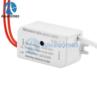 AC 85-265V 100W PIR Microwave Radar Body Motion Sensor Auto Infrared Switch • $2.25