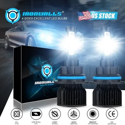 2400W 360000LM 4 Sides HB1 9004 LED Headlight High Low Beams 6000K Bulbs Upgrade • $22.99