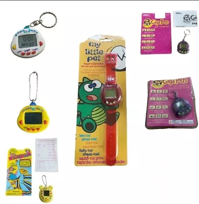 Lot Of 6 Digital Pets From The 90s - Working - Dinokun Giga Pet - Virtual Pets • $130.18