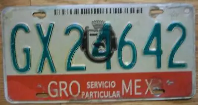 SINGLE MEXICO State Of GUERRERO LICENSE PLATE - 2000/02 - GX24642 • $12.99