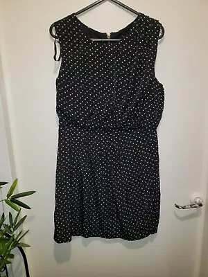 Black & White Loveheart Print Dress Size 12 • £7.50