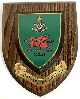 British Military XXII Headquarters Battery Royal Artillery Wall Plaque • £24.95