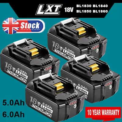 For Makita 18V Battery 5.0Ah 6.0Ah 9.0Ah Li-ion LED BL1830 BL1840 BL1850 BL1860 • £89.50