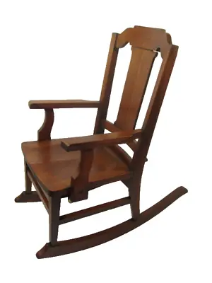 Antique Mission Wood Rocker Rocking Chair Childs Vintage Furniture • $199.99
