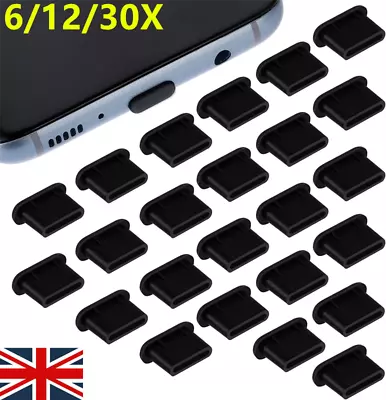 6-30x Micro USB Charger Port Dust Plugs Charging Protector Silicone Cover Plug • £3.37