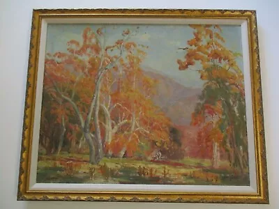 Gorgeous Antique Oil Painting 30 Inch Impressionism American Landscape Art Deco • $2000