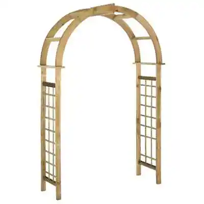 Solid Wood Pine Trellis Arch Green Impregnated Wooden Garden Archway VidaXL • £101.99