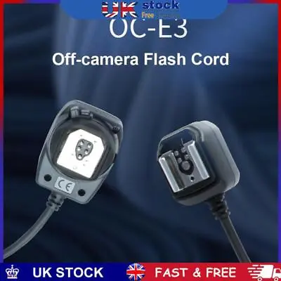 OC-E3 Off Camera Flash Cable Hot Shoe Cord Sync Remote Focus Cable For Canon • £15.89