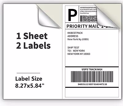 8.27x5.84  Labels Tags Sticker Blank White Paper A4 Pre-Cut Matte Shipping Mail • $7.95