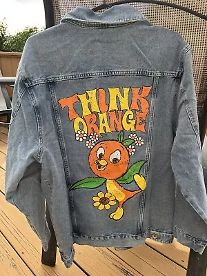 $49 • Buy NWT Disney World 50th Vault Think Orange Bird Retro Denim Jean Jacket Medium