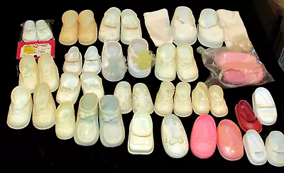 Lot Of 16++ Pair Of Medium Vintage Vinyl/Plastic  Doll Shoes 1950s/60s  NICE LOT • $14.99