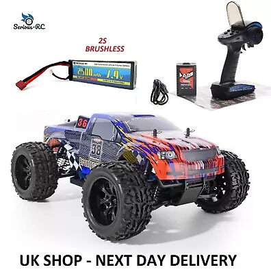 HSP BRUSHLESS RC Car 2S LIPO 1:10th Scale Remote Control Truck With With Battery • £202.99