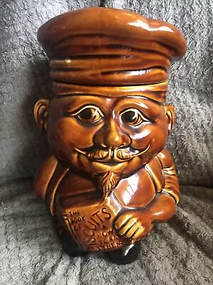 £15.99 • Buy Vintage Ceramic PEK Brown Price Kensington Man Book Of Biscuits Biscuit Barrel