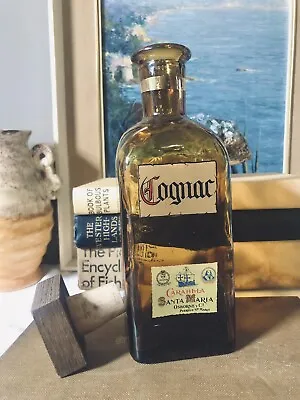 Cognac Bottle Vintage Brandy Carabela Santa Maria Spanish • £9.99