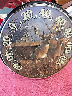 BS8 RARE Vintage Acu-Rite Deer Indoor Outdoor Thermometer Chaney Instrument Co • $69