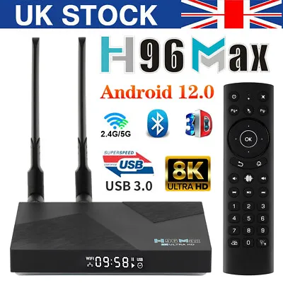£184.99 • Buy H96 Max V58 Android 12.0 TV Box RK3588 8G 64G 5GWifi 1000M 8K H.265 Media Player