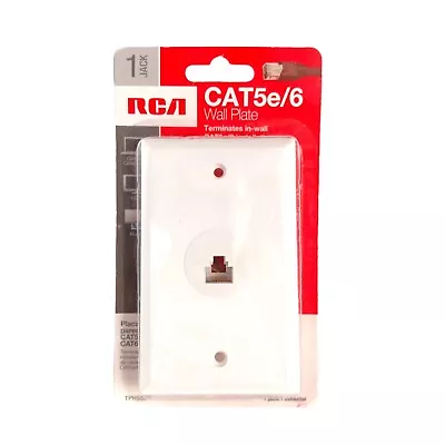 RCA ~ Ethernet Cat5e/Cat6 Wall Plate White Single Gang TPH552R • $8.95