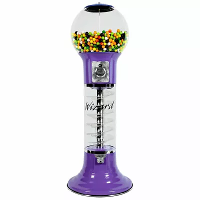 Original Wizard Spiral Gumball Machine Purple Clear Track Color 50 Cents Mech • $1219