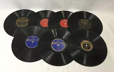 Lot Of 7 Vintage Vinyl Records / 78 Rpm / Mixed Artists • $11.99