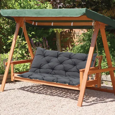 Swing Chair Garden Hammock 2/3 Seater Bench Canopy Lounger Cushion Pad Pillow • £35.95