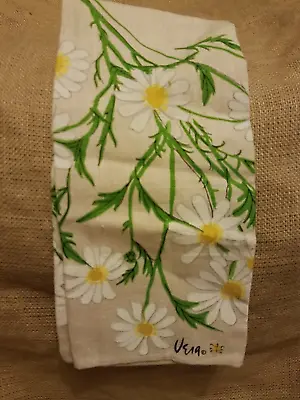 Vintage Vera Neumann Linen Kitchen Tea Dish Towel Vintage Daisy 1960’s MCM • $40