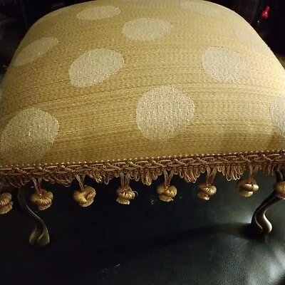 Pre Owned Polka Dot Footstool With Fringes • $20