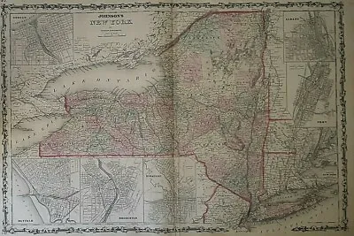 Old Antique 1861 Atlas Map ~ NEW YORK STATE - LONG ISLAND ~ Free S&H • $48.88