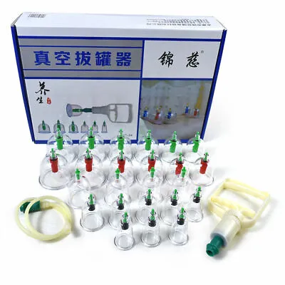 $20.89 • Buy 24 Cups/set Medical Chinese Vacuum Cupping Body Massage Therapy Healthy Suction