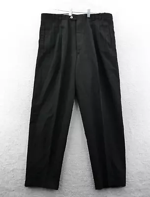 Bachrach Dress Pants 36x32 Mens Black Suit Slacks USA 36 X 32 Trousers Vintage • $37.04