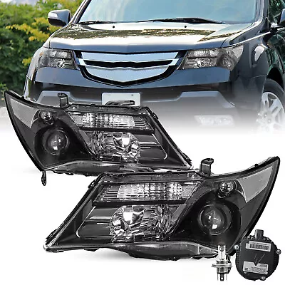 For 2007-2013 Acura MDX Headlights W/o Adaptive HID Ballast Black Headlights • $394.79