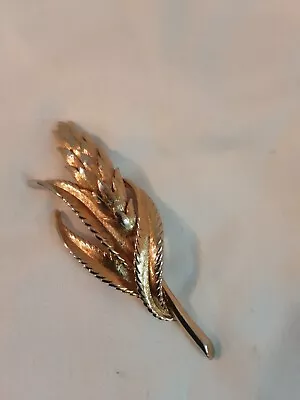  VINTAGE SIGNED MONET Wheat Flower 3 1/8  BROOCH  • $16