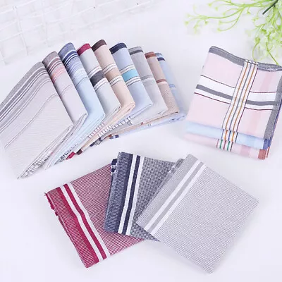  12 Pcs Mens Cotton Handkerchief Handkerchiefs For Women Business • £14.49