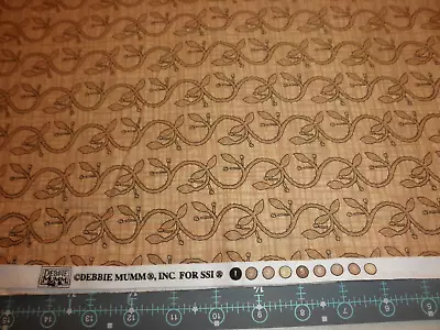 1 YARD Beige On Beige Vines Fabric By Debbie Mumm For SSI 44/45   Wide • $5