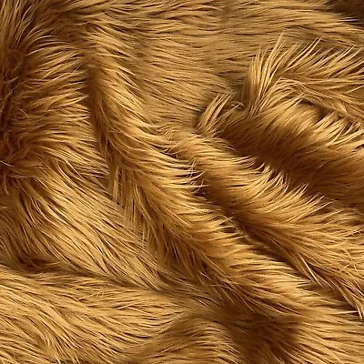 $23.99 • Buy Light Brown Mohair Shaggy Faux Fur Fabric By The Yard ( Long Pile ) 60  Wide