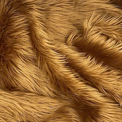 Light Brown Mohair Shaggy Faux Fur Fabric By The Yard ( Long Pile ) 60  Wide • $23.99