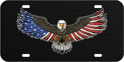 American Flag Eagle Vehicle Plastic License Plate Front Auto Usa Made Car Truck • $11.89