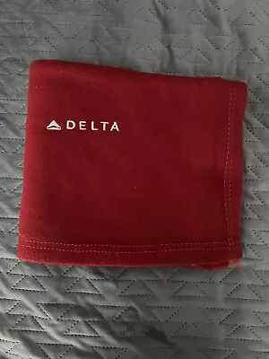 $8.50 • Buy Delta Airlines Embroidered Logo Red Lap In Flight Blanket Approximately 45”x 56”