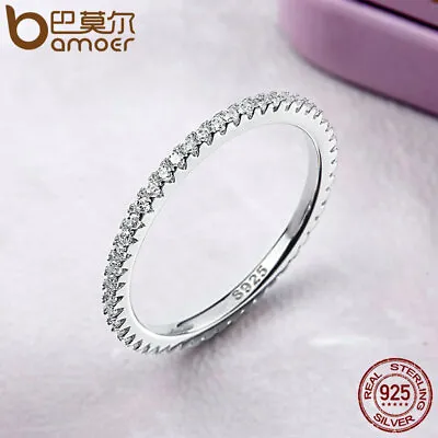 US Center S925 Sterling Silver Finger Ring With AAA CZ For Women Gift Jewelry • $5.39