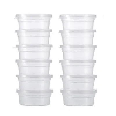 $13.99 • Buy 12Pcs Clear Slime Storage Round Plastic Box Container Foam Ball Cups With Lids