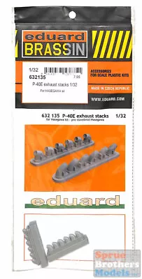 EDU632135 1:32 Eduard Brassin P-40E Warhawk Exhaust Stacks (HAS Kit) • $13.24