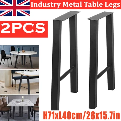 £46.99 • Buy Set Of 2 A Shape Frame Industrial Metal Stand Steel Black 28  Table Legs 71×40cm