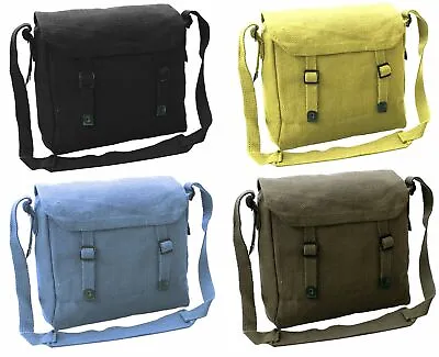 Brand New Canvas Shoulder Vintage Style Haversack Satchel Bag • £11.45