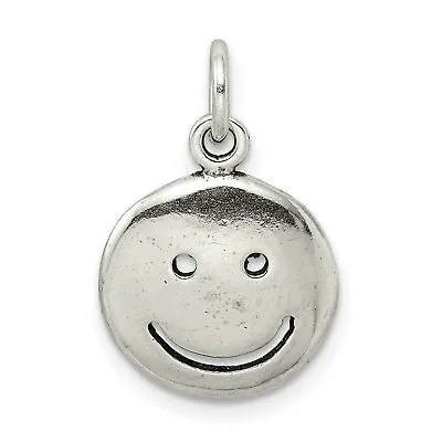 Smiley Face Charm Pendant In 925 Sterling Silver • $25.99