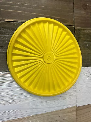 Vintage Tupperware Replacement LID Round 806-11 Yellow Top Starburst • $13