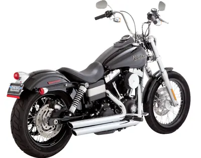 Vance & Hines 17958 Chrome Big Shots Staggered Exhaust System HD Dyna '06-'09 • $368.99