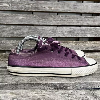 Converse Chuck Taylor All Star Metallic Purple Double Tongue Shoes Trainers UK 5 • £24.99