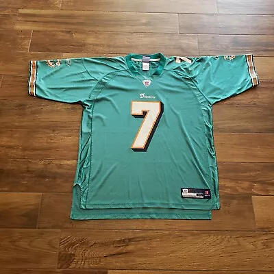 Miami Dolphins Jersey Mens Extra Large Aqua Reebok Authentic NFL Chad Henne #7 • $29.95