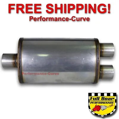 Performance Exhaust Muffler MAX FLOW SS 5x8 - Center 2.5  / Dual 2.5  MF2158 • $52.95