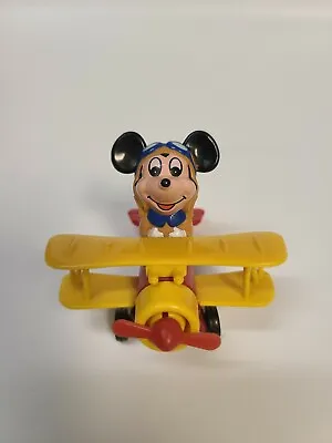 Vintage Disney MICKEY MOUSE Airplane Biplane TOMY No. PD-1 • $8.95