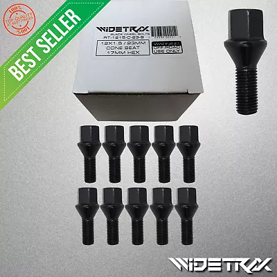 (10) 12x1.5 Black Wheel Lug Bolts Studs Locks 23mm Shank For Mercedes Audi VW • $34.09